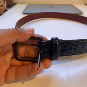 Ralph Lauren alligator belt sterling made in Italy 36 90/105